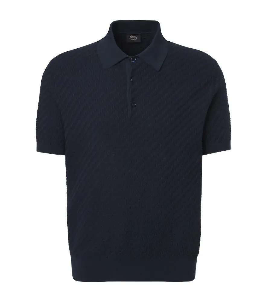 Brioni Cotton, silk, and cashmere polo shirt