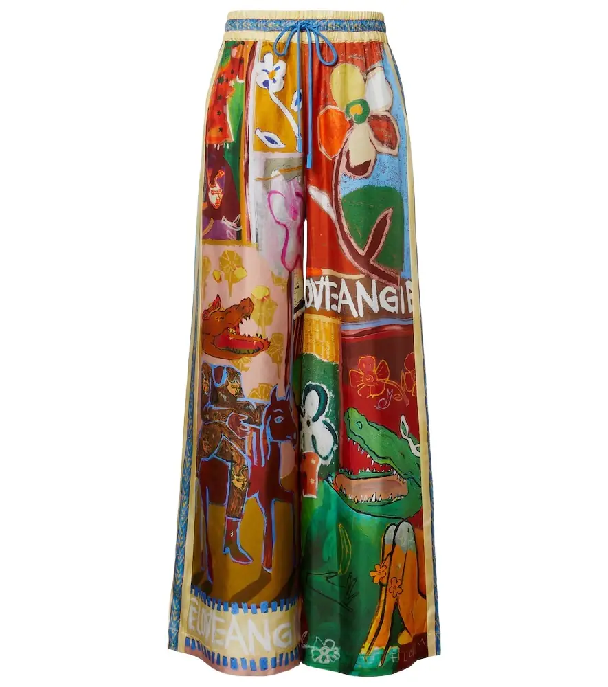 Alemais Alémais x MLAK printed silk twill wide-leg pants