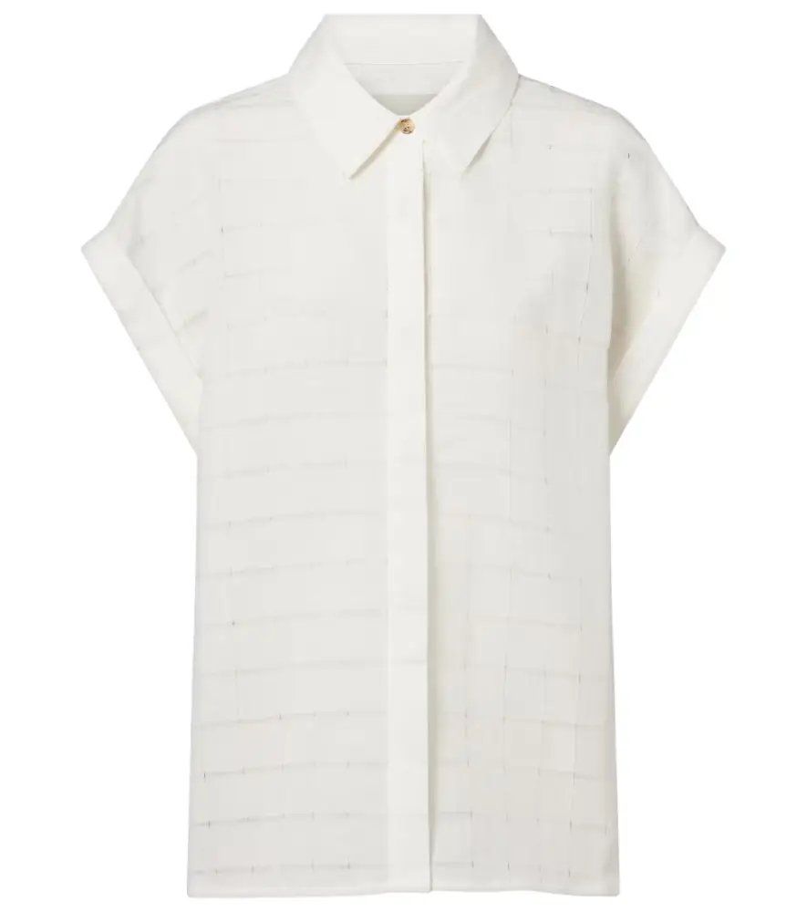 Asceno Andra linen and cotton checked shirt