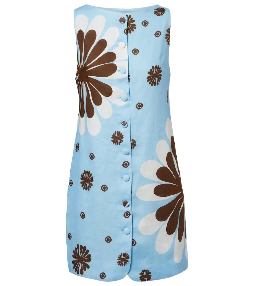 Cala de la Cruz Rhoda floral linen minidress
