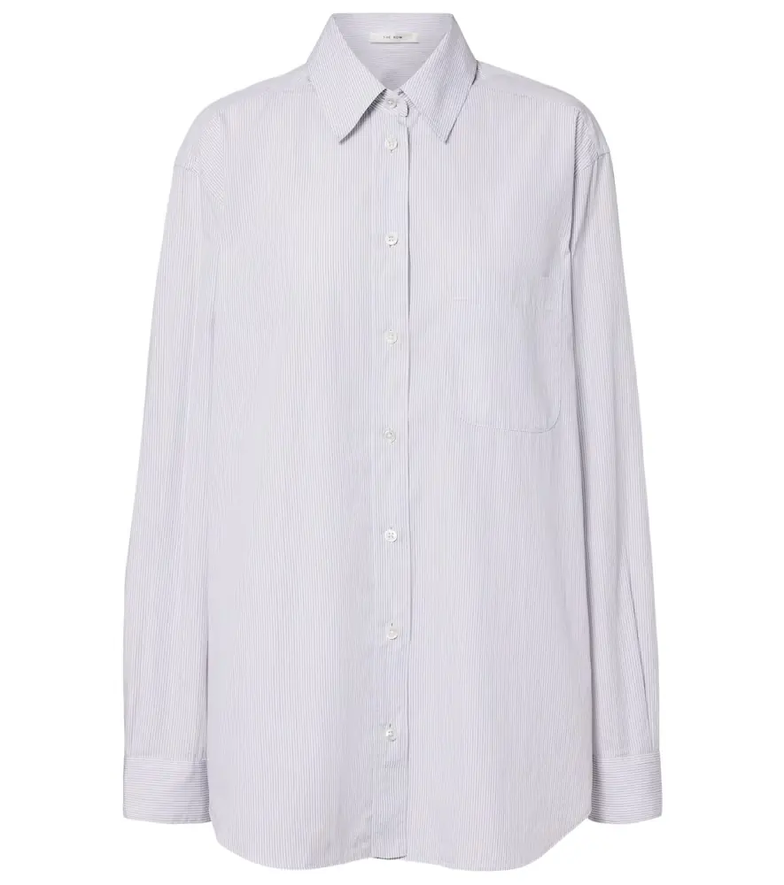 The Row Gavina pinstriped cotton poplin shirt