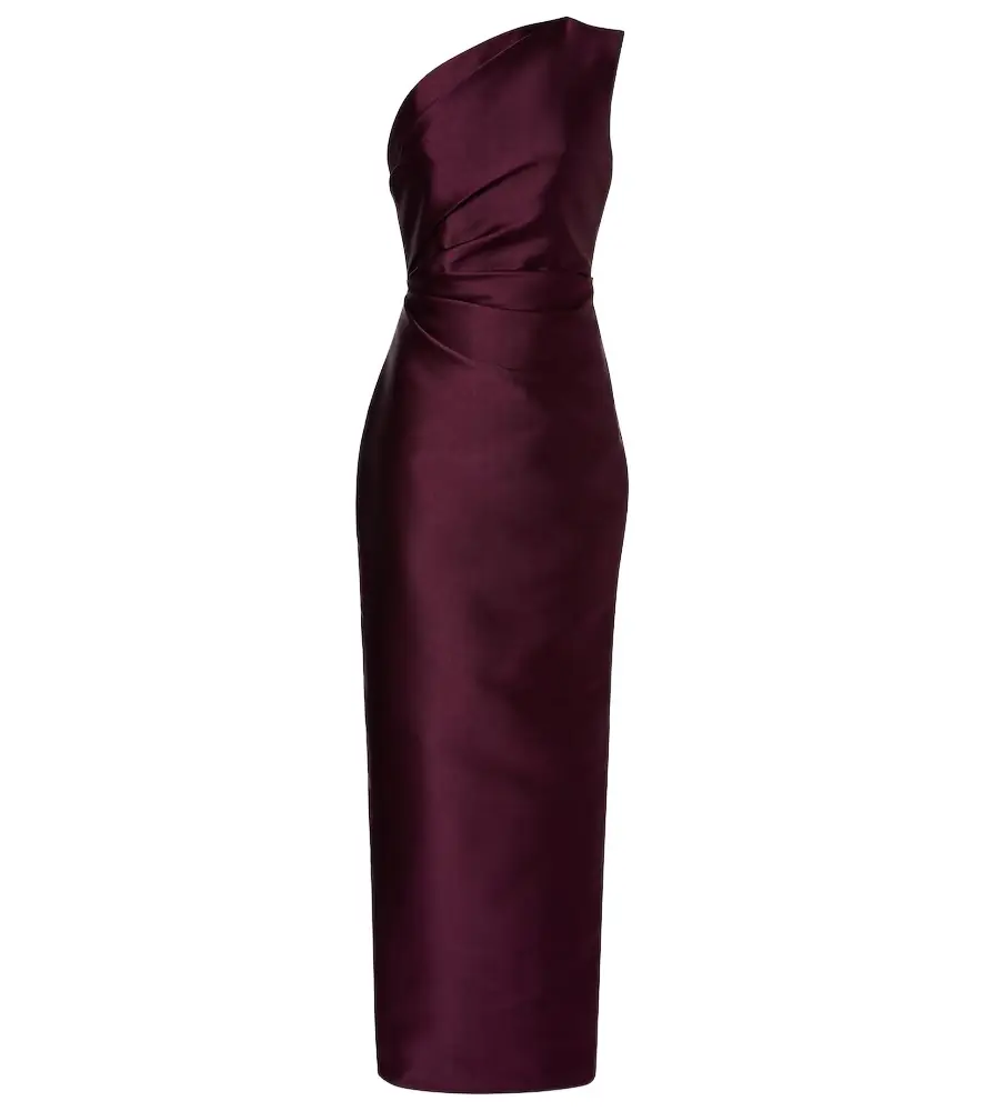 Solace London Kira draped satin gown