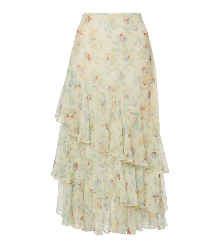 Ulla Johnson Meadow floral silk chiffon midi skirt - Women's Clothing