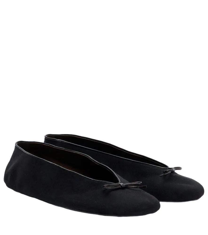 The Row Fay bow-detail cotton ballet flats - Women's Shoes