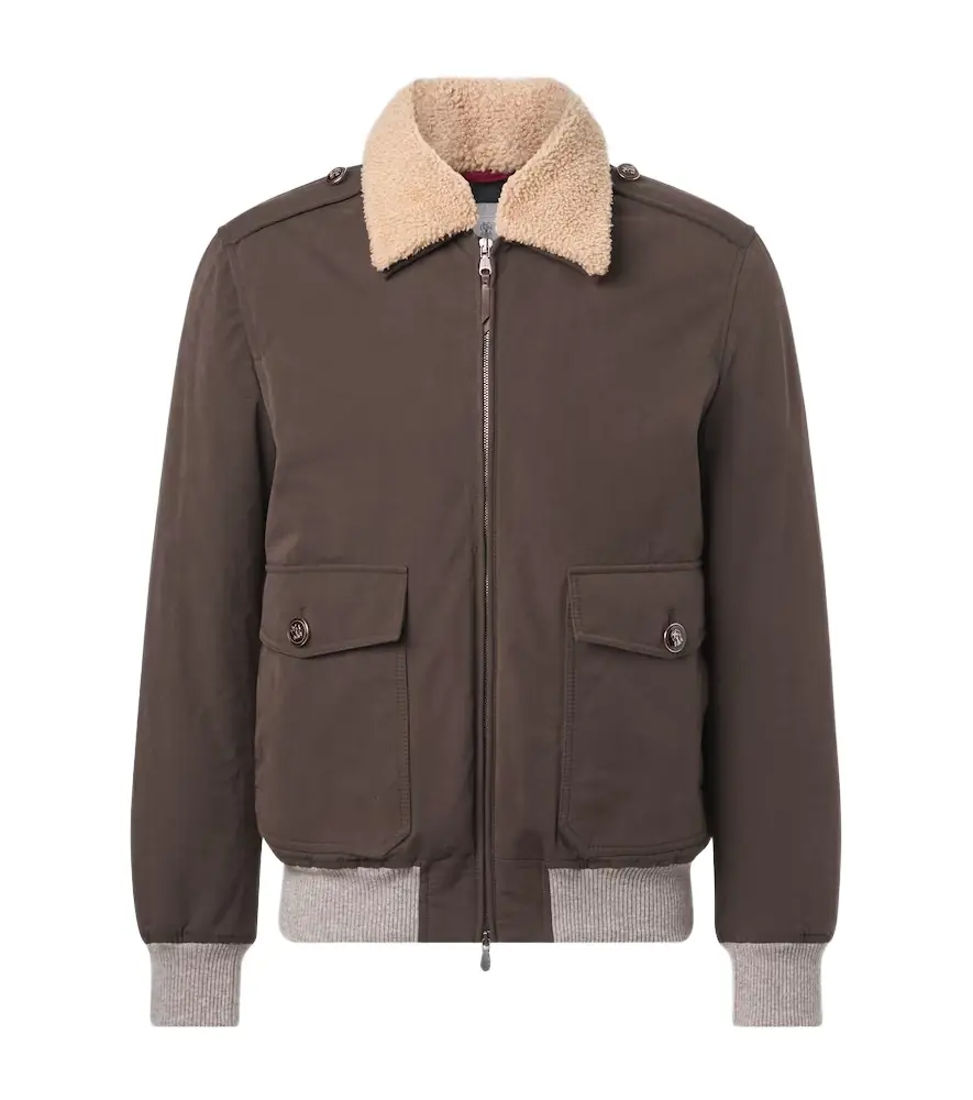 Brunello Cucinelli Shearling-trimmed blouson jacket