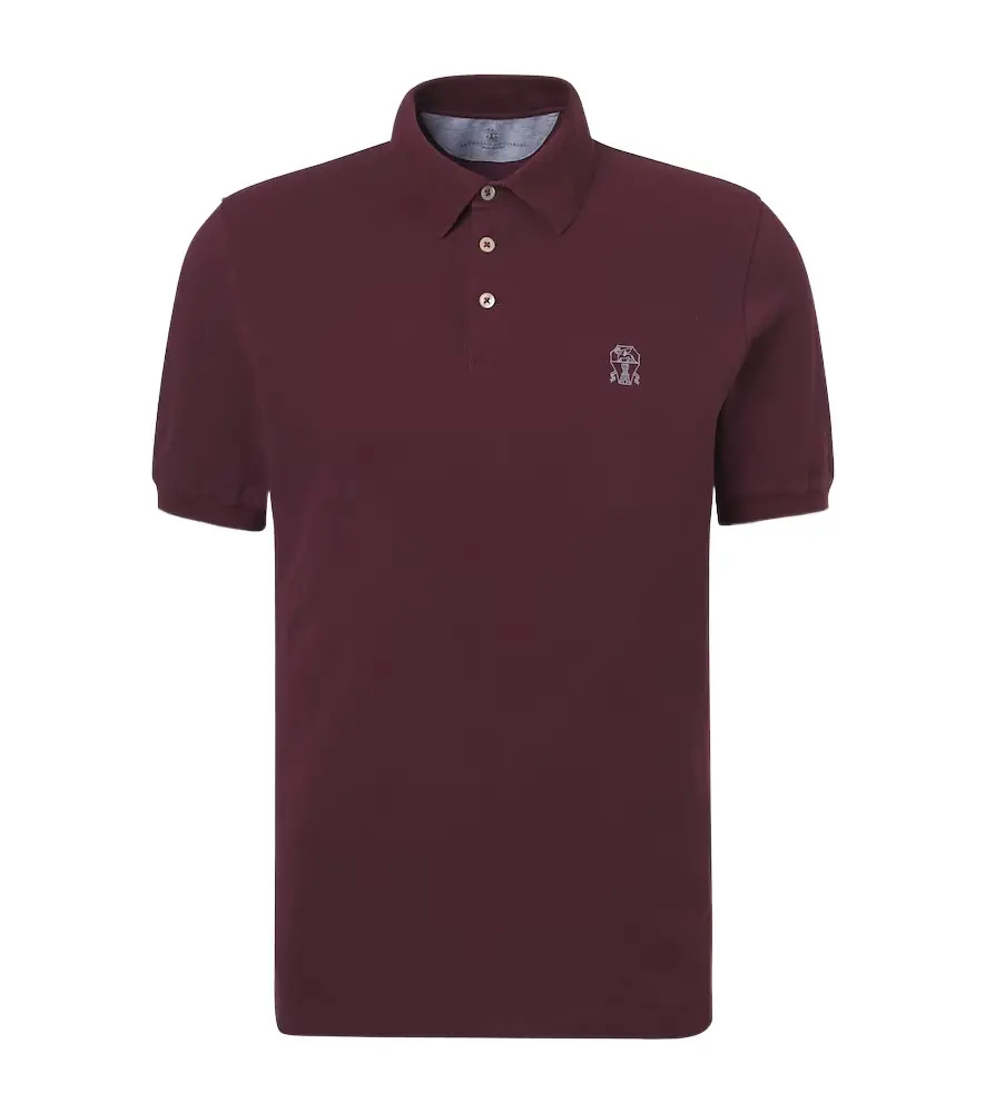 Brunello Cucinelli Logo cotton piqué polo shirt