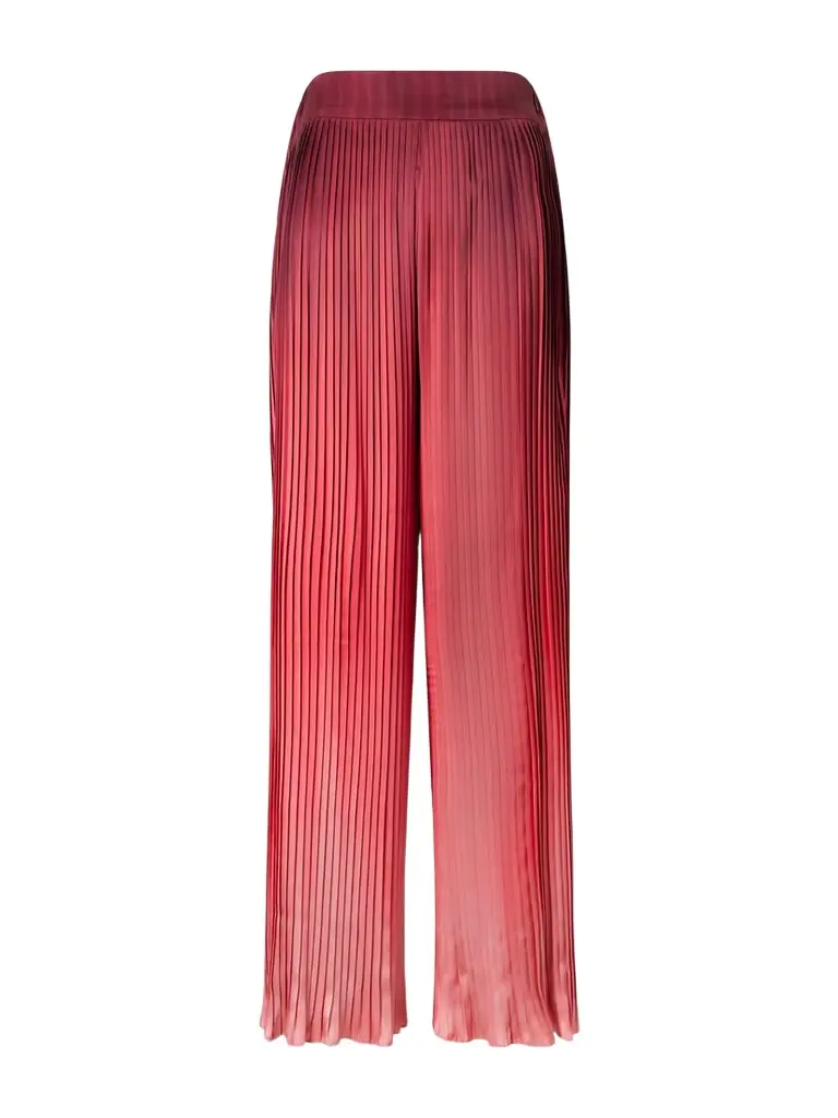 Dima Ayad Ombré Plissé-taffeta Wide-leg Pants