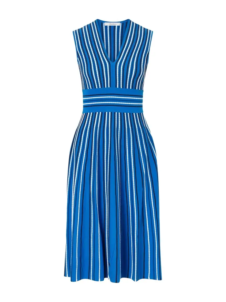 Max Mara Striped Knit Midi Dress