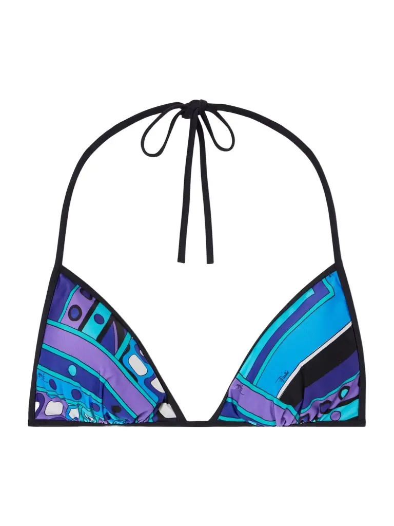 PUCCI Printed Triangle Bikini Top