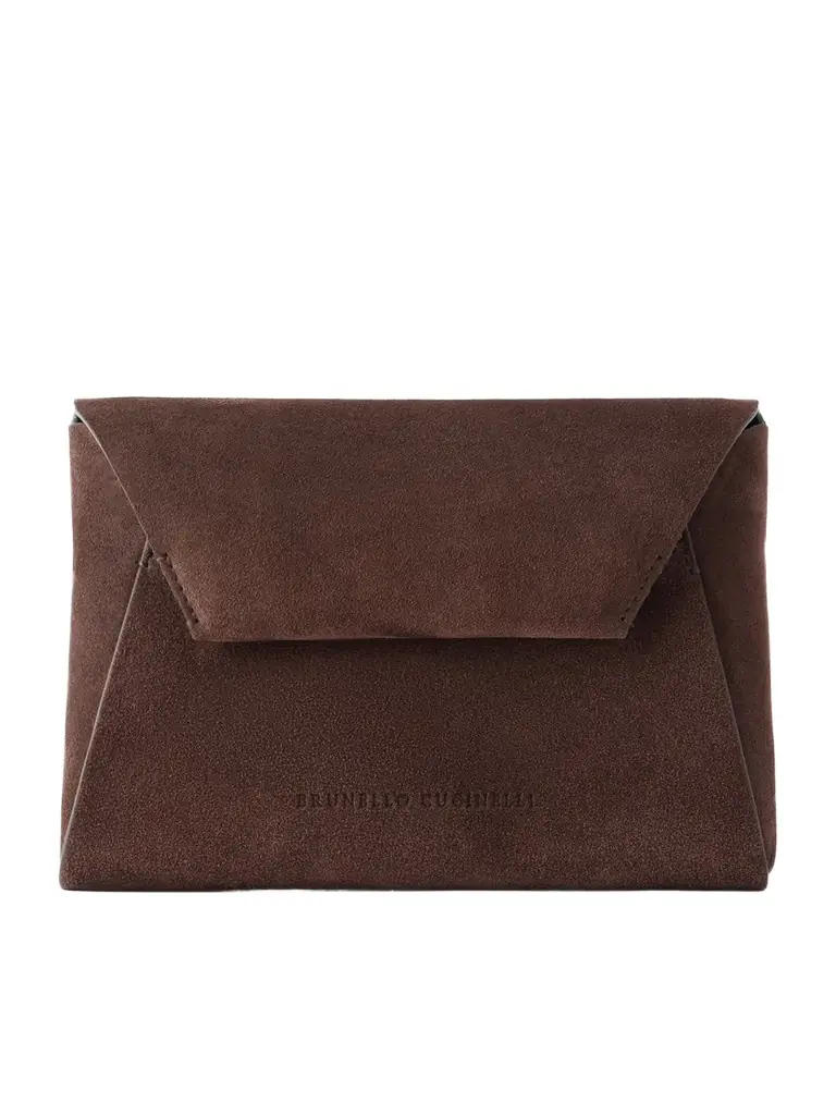 Brunello Cucinelli Envelope Suede Mini Clutch