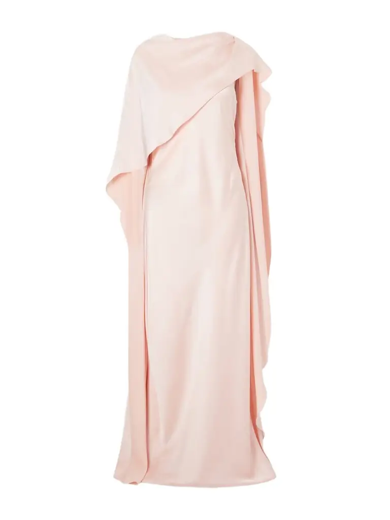 Simkhai Izel Cape-effect Satin Gown
