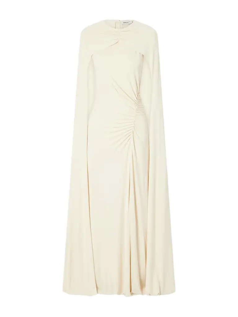 Simkhai Cape-effect Gathered Jersey Gown