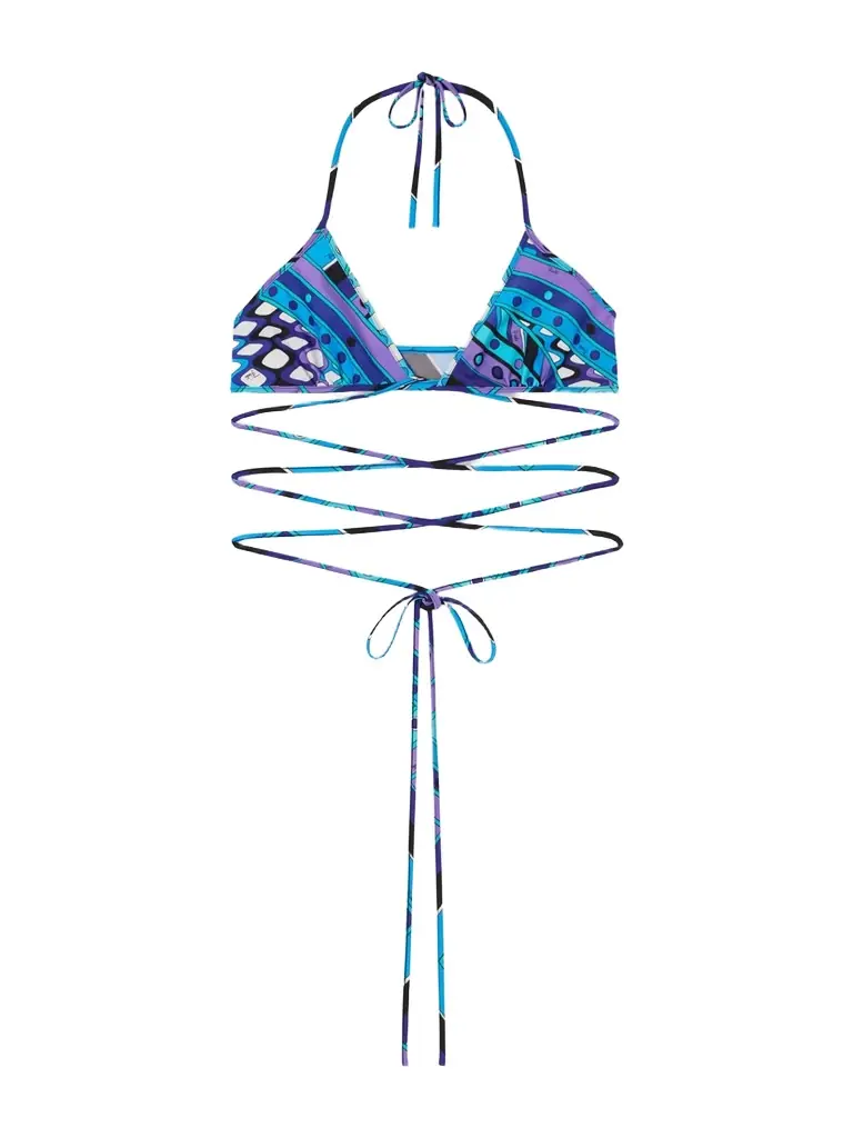 PUCCI Printed Triangle Bikini Top