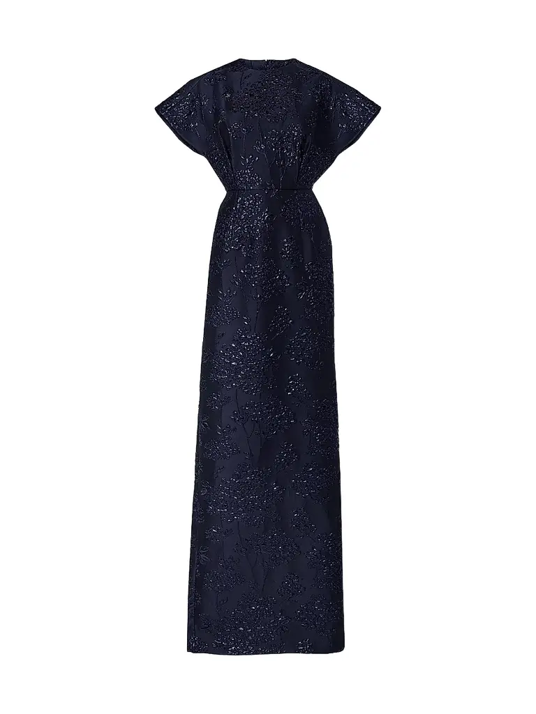 Carolina Herrera Women's Embellished Fan Bodice Gown - Midnight
