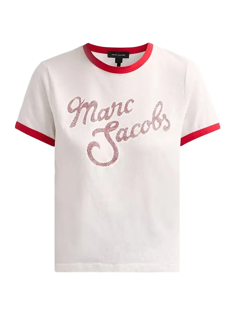 Marc Jacobs Women's Logo Cotton-Blend T-Shirt - White Multi
