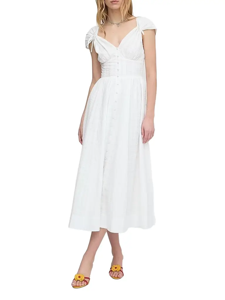 Hill House Home Women's The Lucille Dress - White Crinkle Check