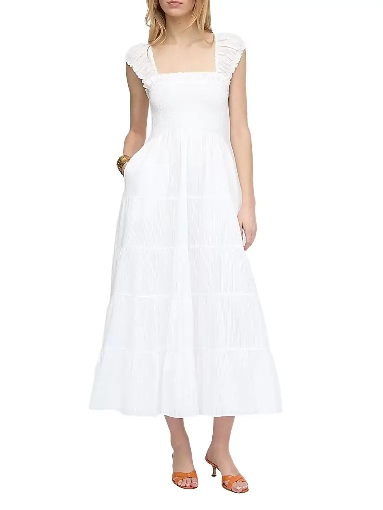 Hill House Home Women's The Stella Nap Dress - White Shadow Stripe