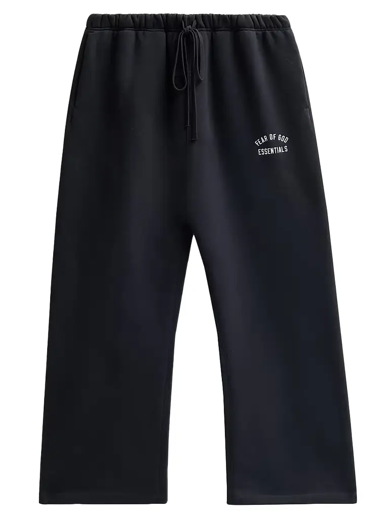 Fear of God Essentials Men's Logo Cotton-Blend Wide-Leg Sweatpants - Vintage Black
