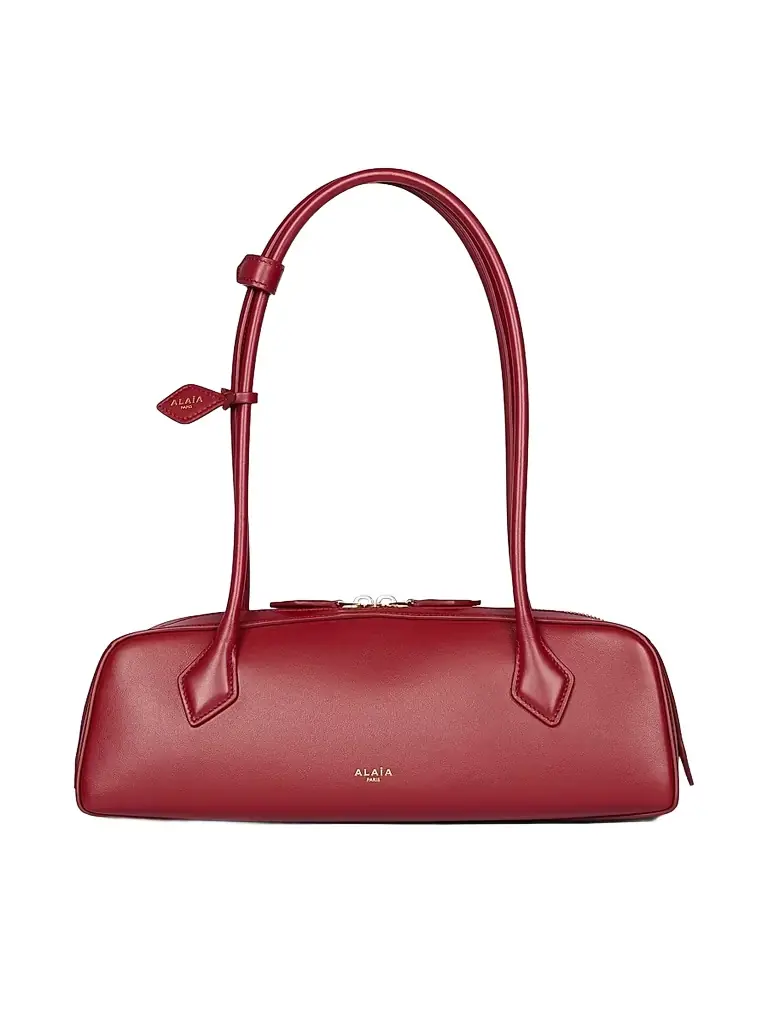 Alaïa Women's Le Teckel  Leather Shoulder Bag - Deep Red - Women's Bags