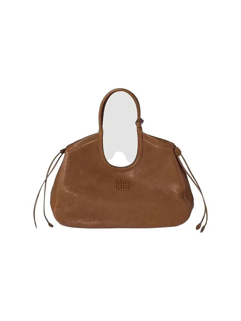 Miu Miu Women's Ivy Nappa Leather Shopping Bag - Brown - Women's Bags