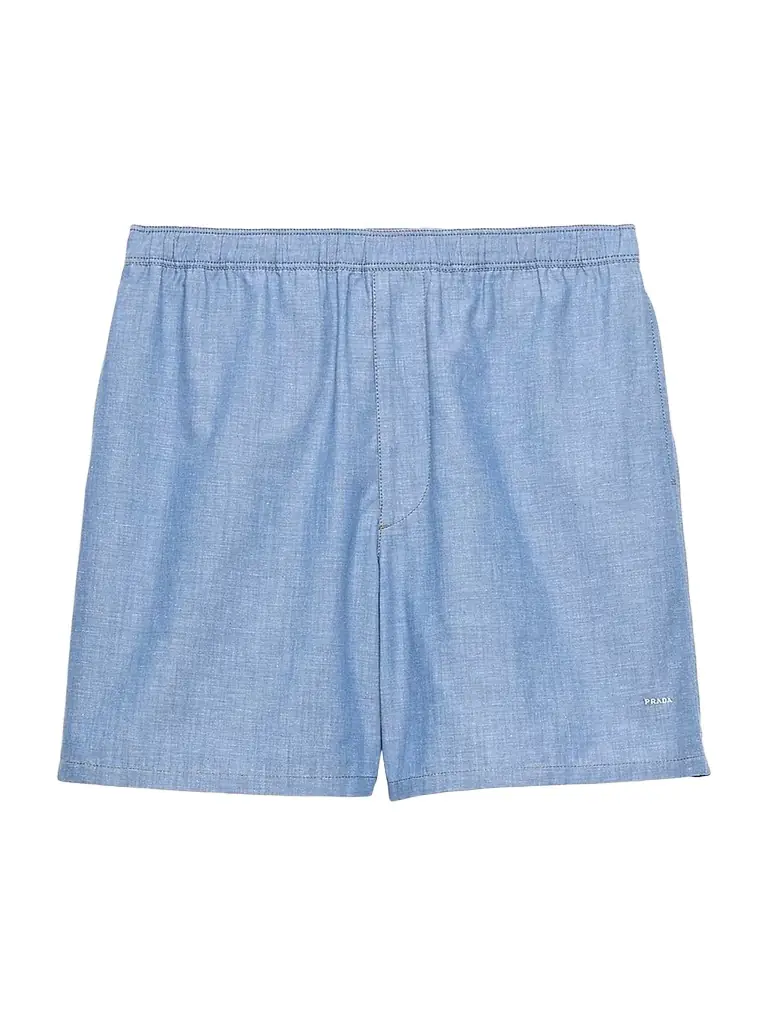 Prada Men's Chambray Bermuda Shorts - Blue