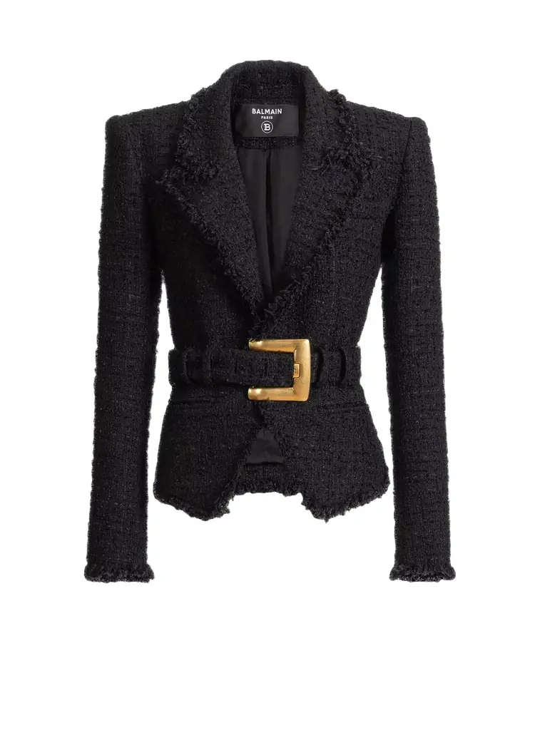 Balmain Belted tweed jacket