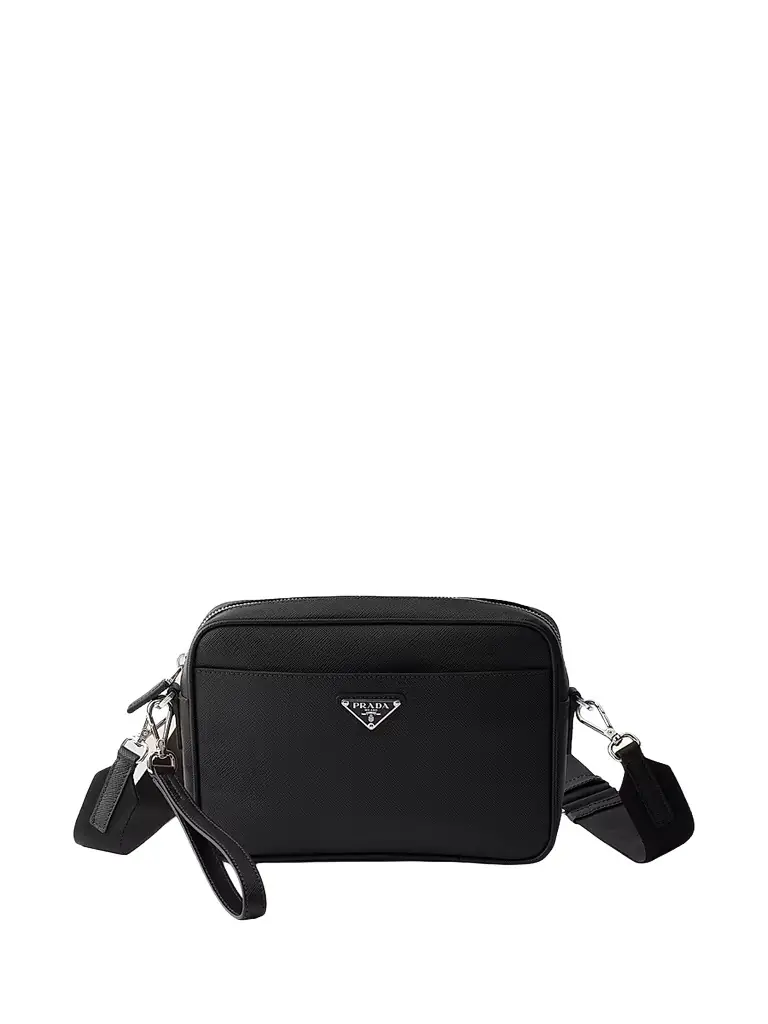 Prada Men's Saffiano Leather Shoulder Bag - Black - Women's Bags