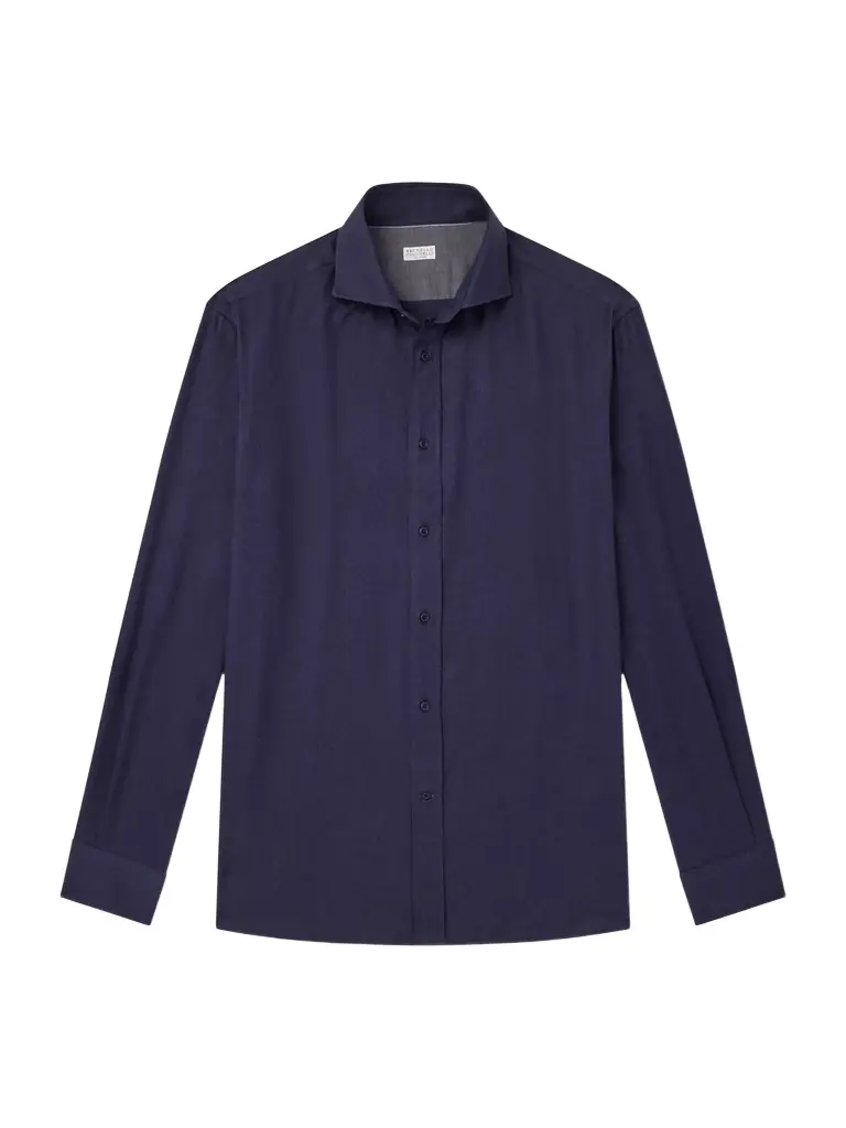 Brunello Cucinelli Herringbone Cotton and Lyocell-Blend Shirt - Men