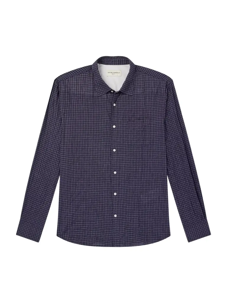 OFFICINE GÉNÉRALE Benoit Checked Cotton-Blend Voile Shirt - Men