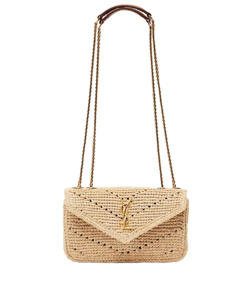 Saint Laurent Loulou Mini raffia shoulder bag