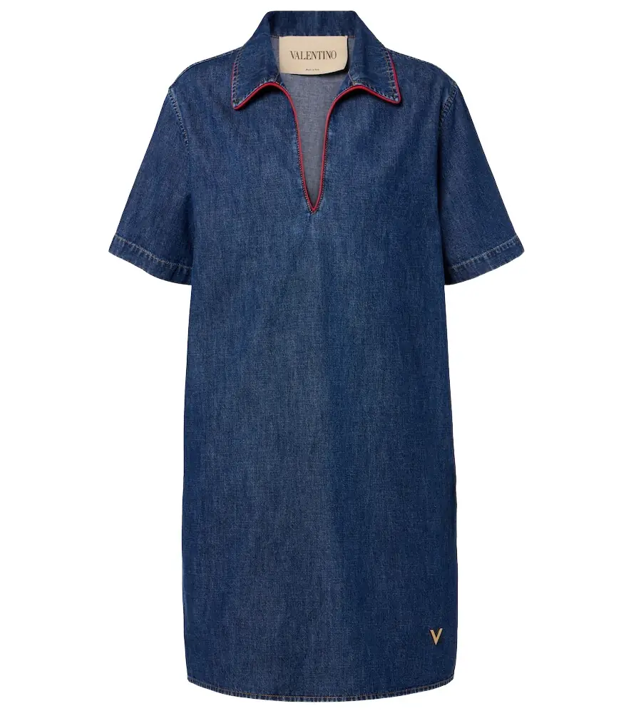 Valentino VGold denim midi dress