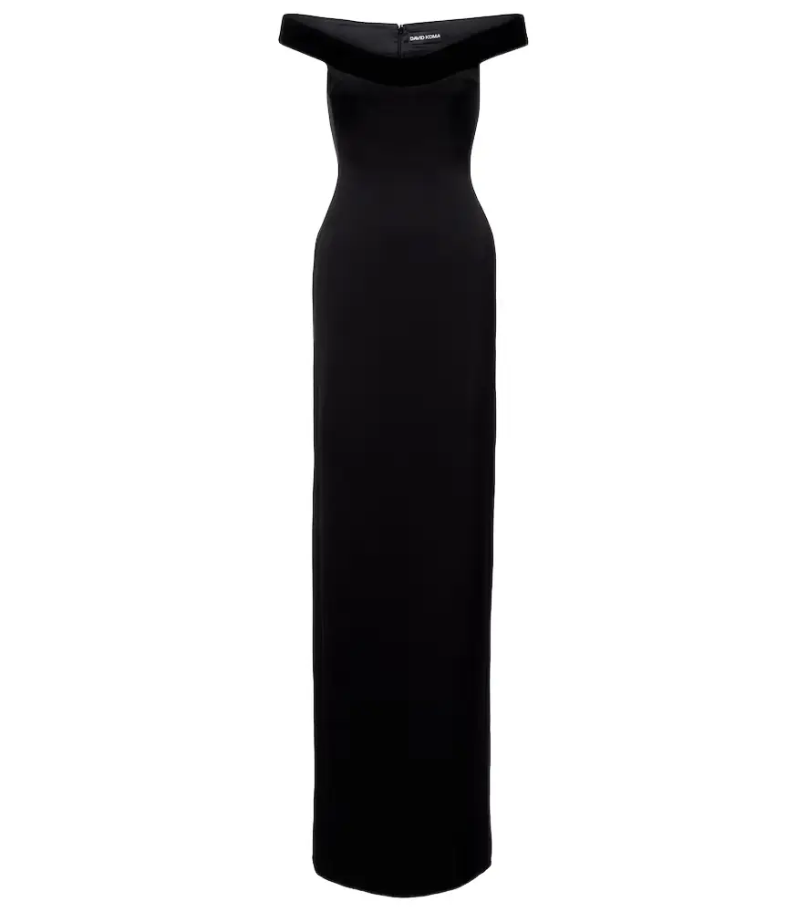 David Koma Velvet-trimmed gown