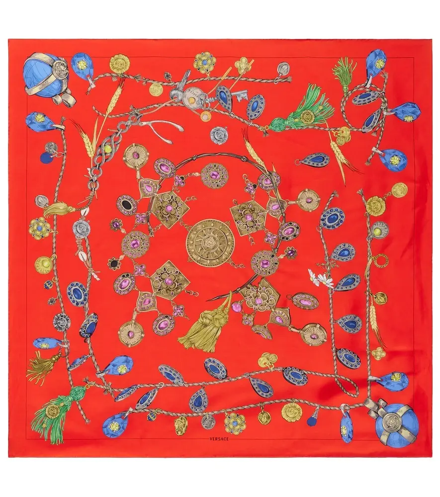 Versace Printed silk twill scarf