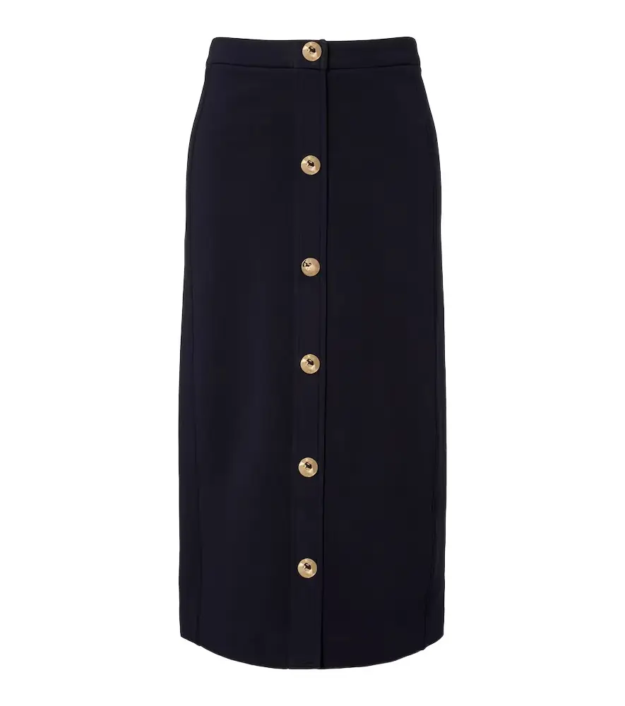 'S Max Mara Cotton-blend midi skirt