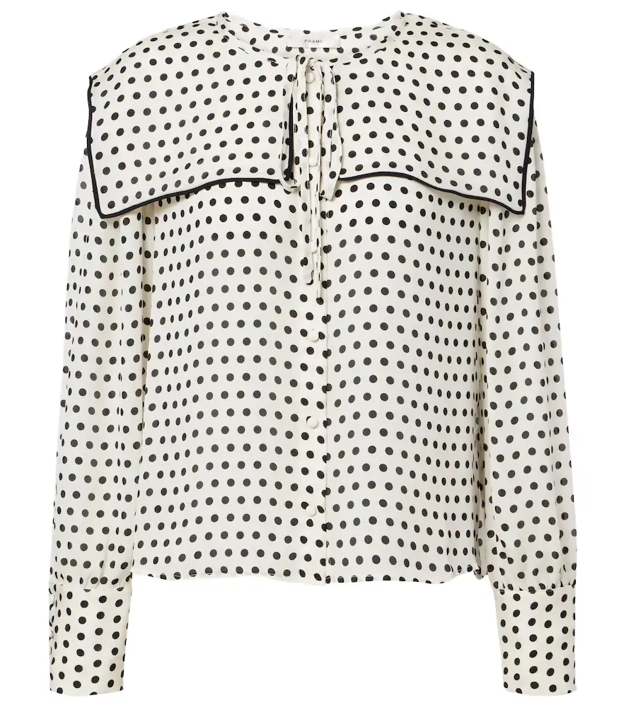 Frame Fleet polka-dot silk blouse