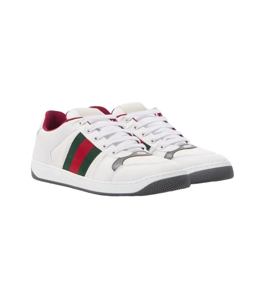 Gucci Screener leather-trimmed sneakers