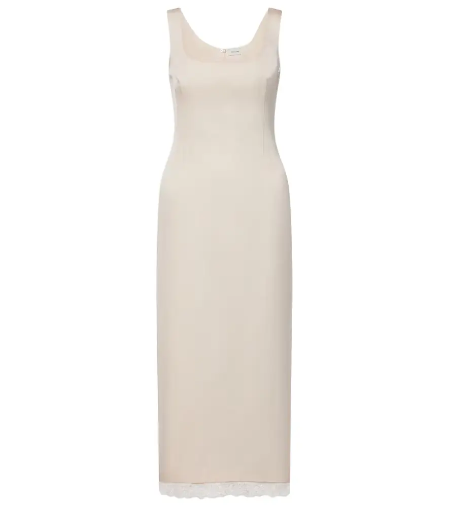 Magda Butrym Lace-trimmed cotton and silk midi dress