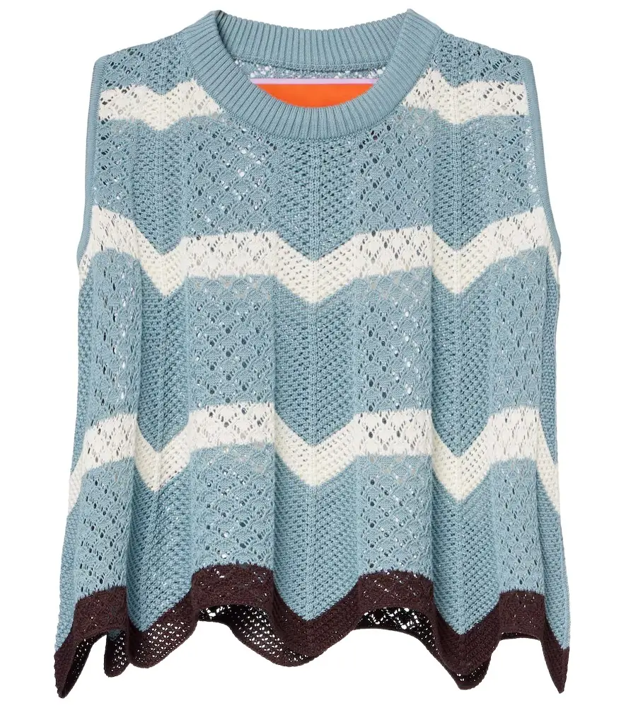 La DoubleJ Chevron crochet cotton crop top