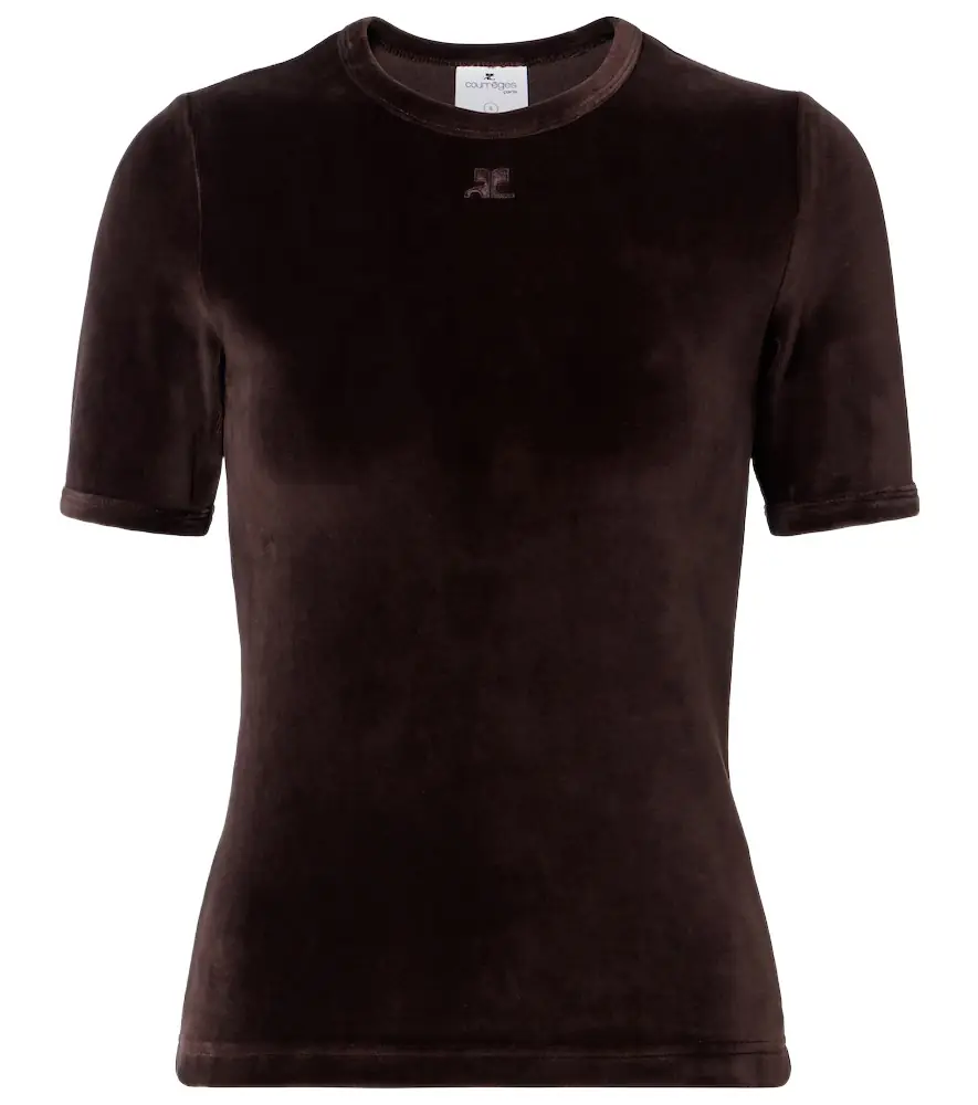 Courreges Courrèges Cotton-blend velvet T-shirt