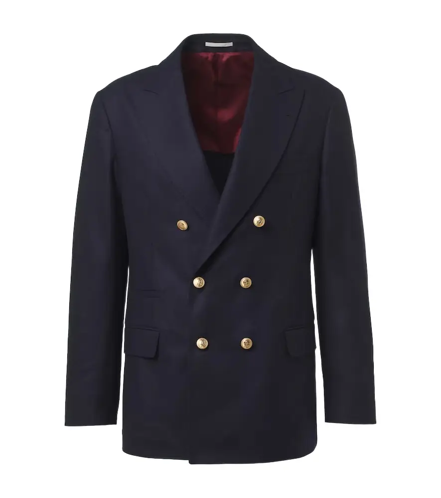 Brunello Cucinelli Double-breasted virgin wool blazer
