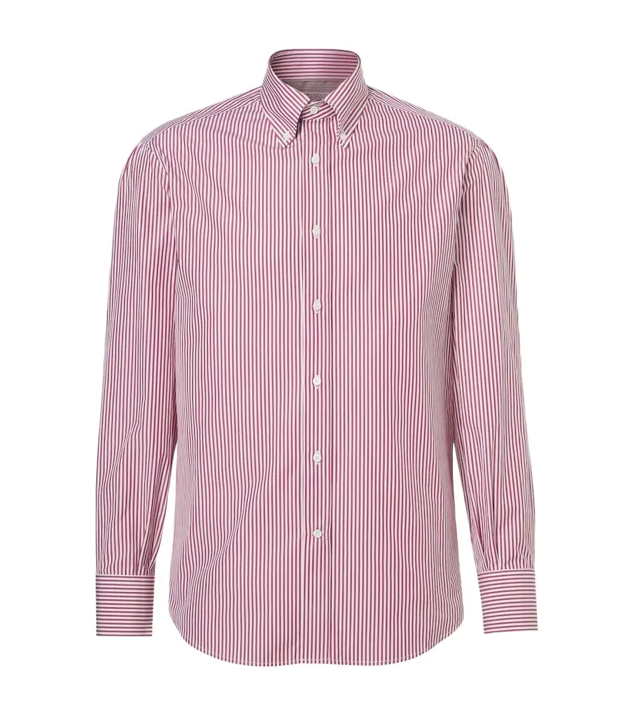 Brunello Cucinelli Striped cotton poplin shirt