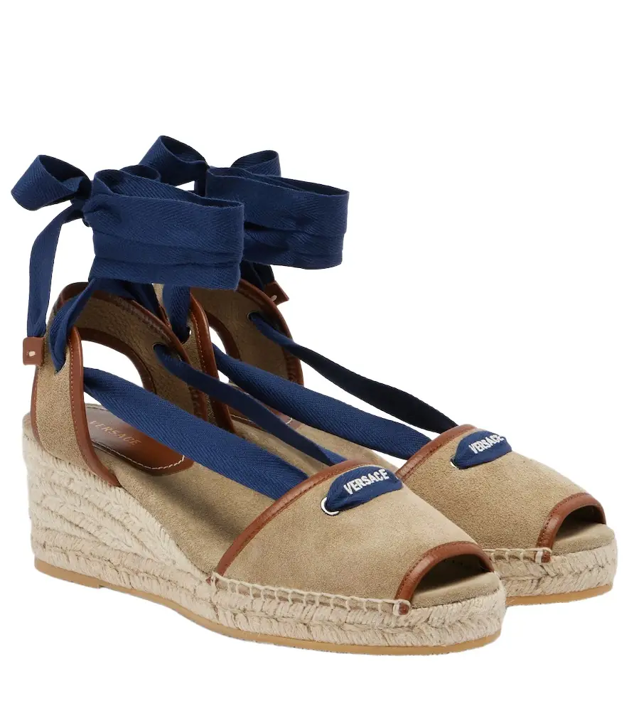 Versace Lola suede espadrille wedges
