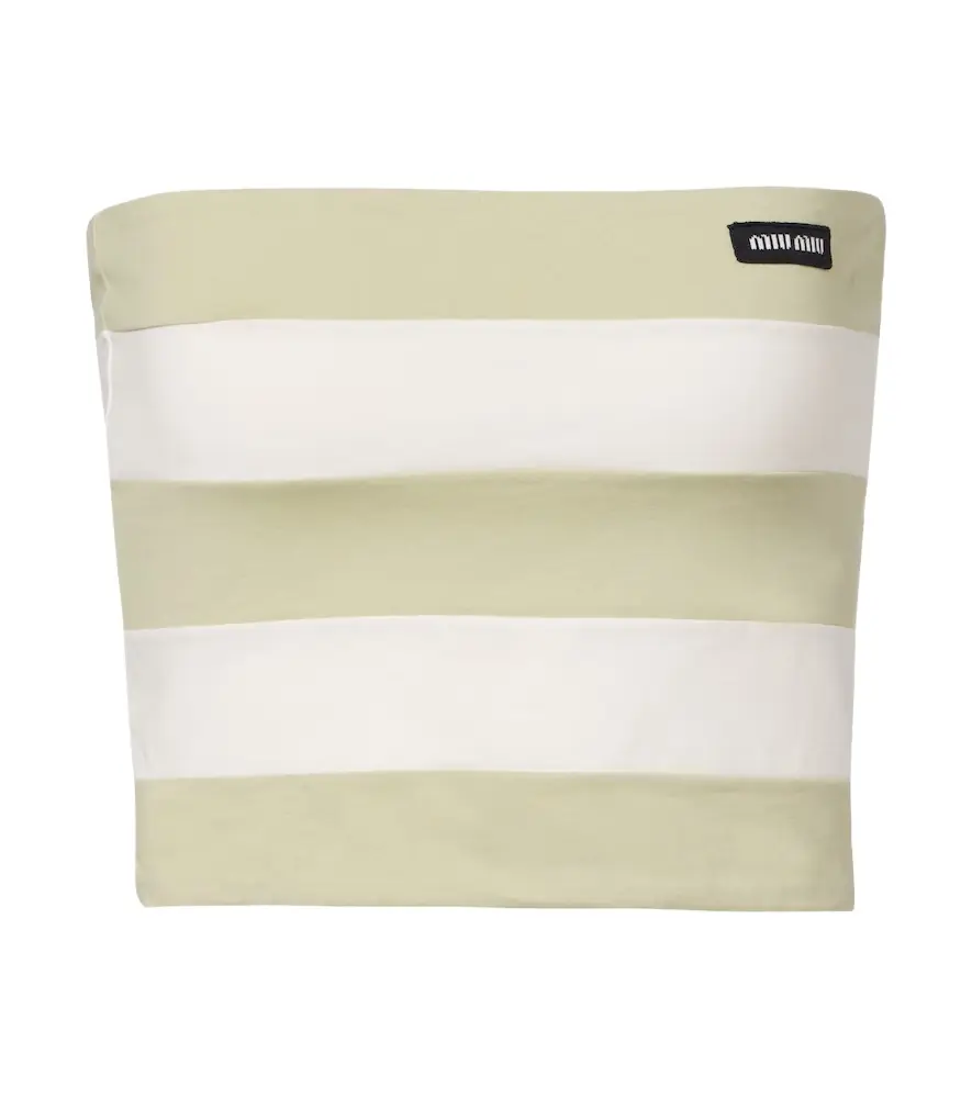 Miu Miu Striped cotton jersey bandeau top