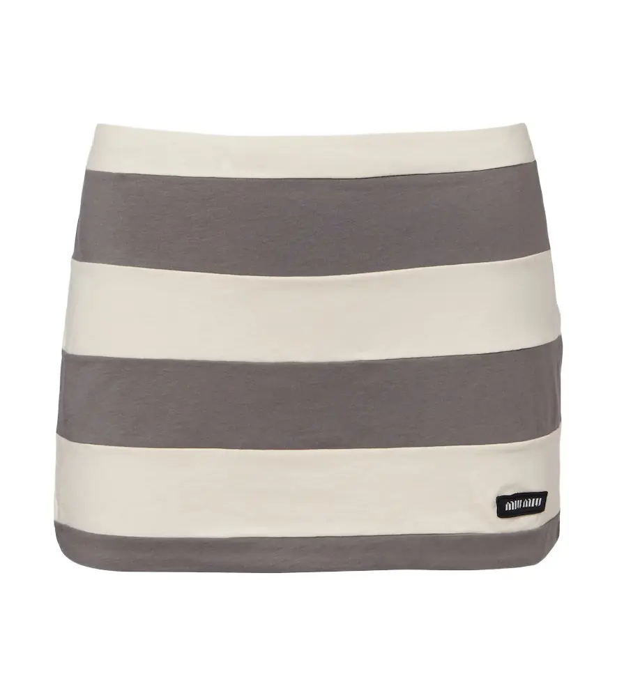 Miu Miu Striped cotton jersey miniskirt