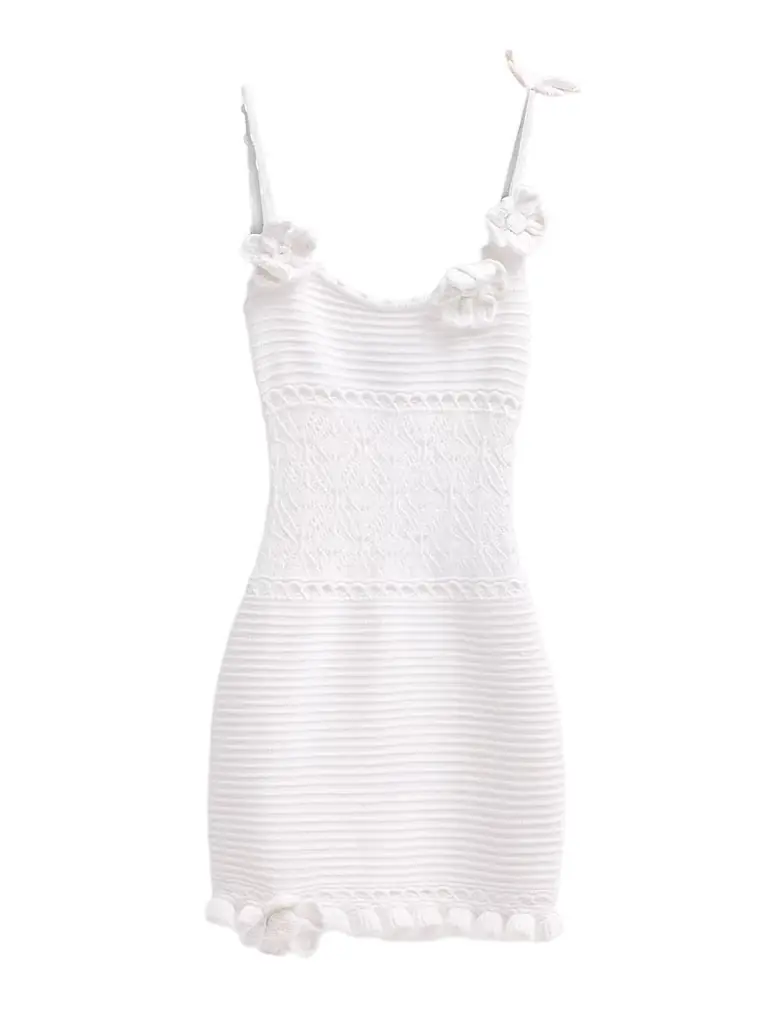 Retrofête Women's Orleane Crochet Mini Dress - White