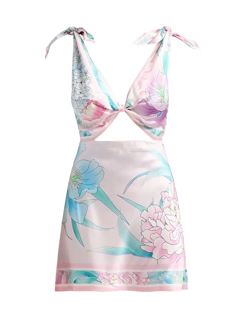 Retrofête Women's Icelyn Silk Mini Dress - Beija Flor Rosa