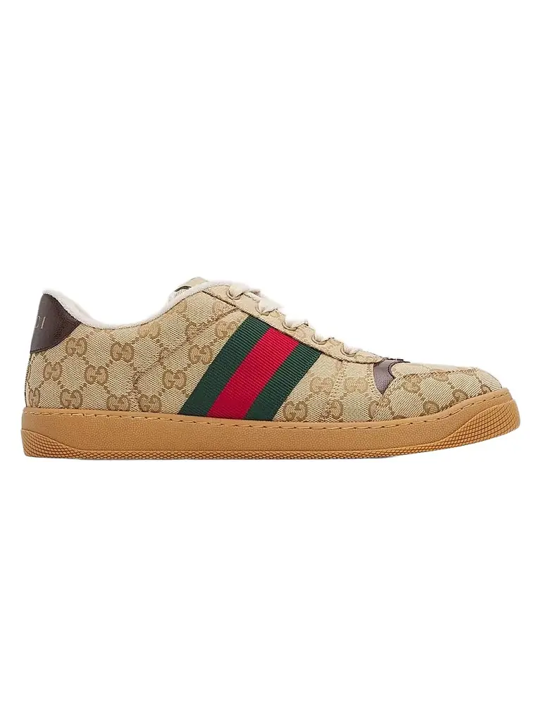 Gucci Men's Screener Canvas Low-Top Sneakers - Rope Beige - Women's Clothing