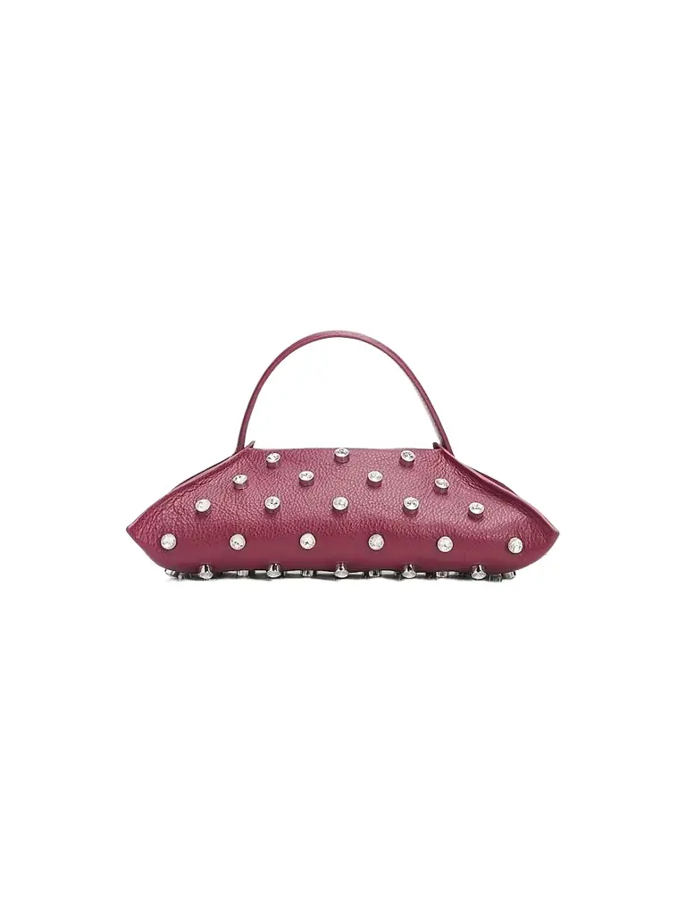 Altuzarra Women's Origami Leather Baguette - Grenache Crystal
