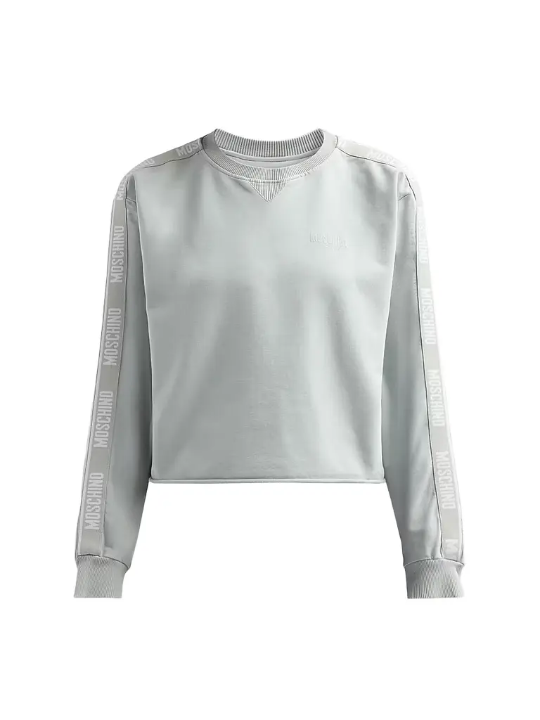 Moschino Women's Logo Stretch-Cotton Fleece Sweatshirt - Grey