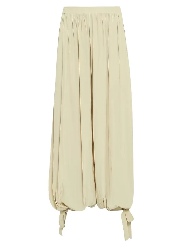 Chloé Women's Pin-Tuck Pleated Parachute Pants - Hay Green